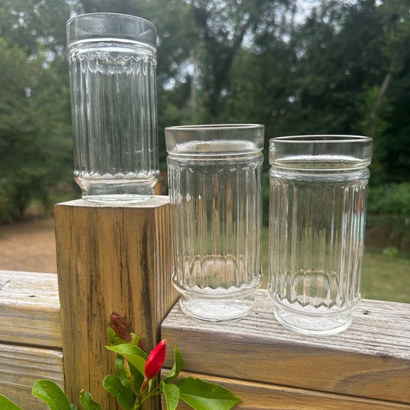 Vintage Anchor Hocking ."Line Lites" Water Glasses / Drinkware. Set Of 3 - Picture 3 of 9